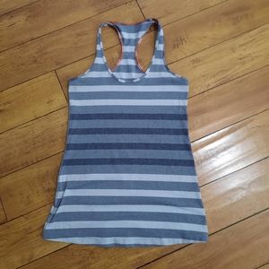 Lululemon Striped Racerback Tank, Gray